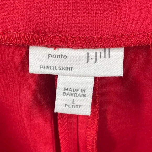 NEW J Jill Skirt Womens Large petite red pencil straight short business cocktail - Picture 2 of 8